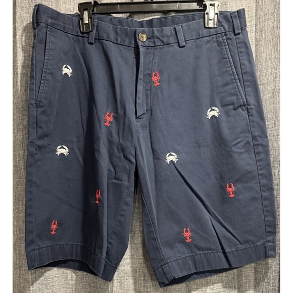 Brooks Brothers Other - Brooks Brothers Shorts Mens 36 Blue Chino Khaki Crab Lobster Embroidered Golf